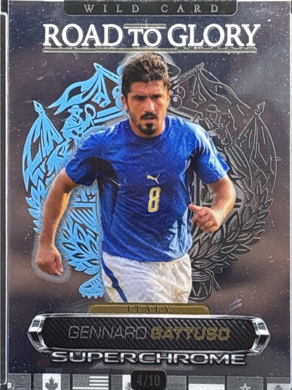Wild Card Road to Glory Superchrome Soccer Trading Card Gennaro Gattuso LE 4/10